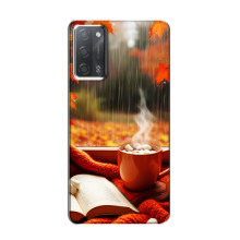 Чохол з унікальним дизайном 'Осінь з кавою' для OPPO A55 – Кава і дощ