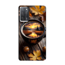 Чохол з унікальним дизайном 'Осінь з кавою' для OPPO A55 – Темна кава