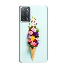 Чехлы с тематикой "ЦВЕТЫ" на OPPO A55 (Цветок-мороженное)