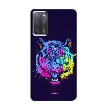 Силиконовый бампер с картинкой животных для OPPO A55 (Тигр-Арт)