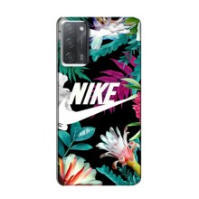 Силиконовый Чехол на OPPO A55 с картинкой Nike – Цветочный Nike