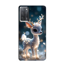 Яркий чехол для OPPO A55 с Зимними Оленятами – Блистающий оленёнок