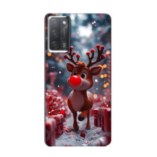 Яркий чехол для OPPO A55 с Зимними Оленятами – Олень среди подарков