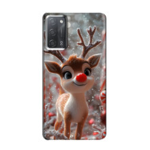 Яркий чехол для OPPO A55 с Зимними Оленятами