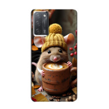 Печатный чехол «Зверята с кофе» для OPPO A55 – Медведь с кофе