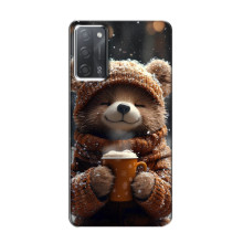 Печатный чехол «Зверята с кофе» для OPPO A55 – Мишка с кофе