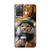 Печатный чехол «Зверята с кофе» для OPPO A55 – Тигр с кофе