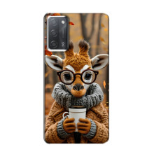 Печатный чехол «Зверята с кофе» для OPPO A55 – Жираф с кофе