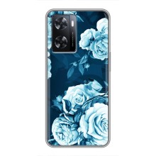 Чехлы (ART) Цветы на Oppo a57s (VPrint) (Голубые Бутоны)