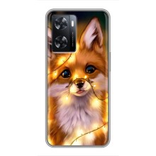 Чехлы с картинкой Лисички для Oppo a57s (VPrint) (Лисичка в гирляндах)