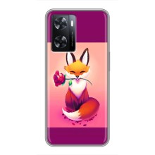 Чехлы с картинкой Лисички для Oppo a57s (VPrint) (Лисичка с розочкой)