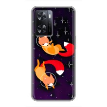 Чехлы с картинкой Лисички для Oppo a57s (VPrint) (Лисички космонавты)