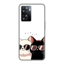 Чехол с рисунком кот на Oppo a57s (Коты в очках)