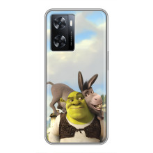 Чехол с мультфильмом Шрек на Oppo a57s – Шрек и осел