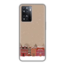 Новогодние, Праздничные Чехлы для Oppo a57s - 2024 год (Зимний город)