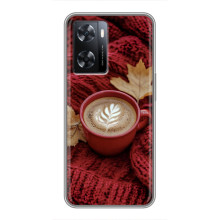 Чехол с уникальным дизайном «Осень с кофе» для Oppo a57s – Кофе на пледе