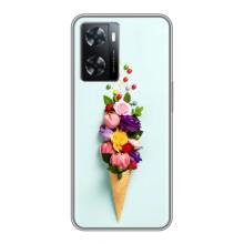 Чехлы с тематикой "ЦВЕТЫ" на Oppo a57s (Цветок-мороженное)