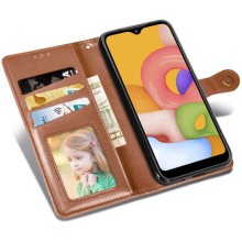 Кожаный чехол-книжка GETMAN Gallant (PU) для Oppo A58 4G – Коричневый