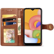 Кожаный чехол-книжка GETMAN Gallant (PU) для Oppo A58 4G – Коричневый