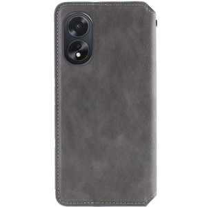 Кожаный чехол-книжка GETMAN Cubic (PU) для Oppo A58 4G – Серый
