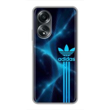 Чехлы Адидас для OPPO A58 (4G) (AlphaPrint) (Синий Адидас)