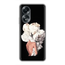 Чехлы (ART) Цветы на OPPO A58 (4G) (VPrint) (Білі квіти)