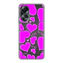 Чехлы для любимой на Оппо А58 (VPrint) (Pink hearts)