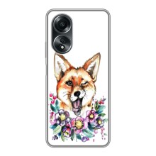 Чехлы с картинкой Лисички для OPPO A58 (4G) (VPrint) (Веселая лисичка)