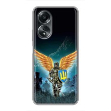 Чехлы с картинкой ЗСУ для OPPO A58 (4G) (AlphaPrint) (Солдат ЗСУ)