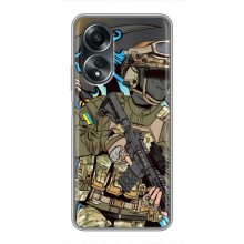Чехлы с картинкой ЗСУ для OPPO A58 (4G) (AlphaPrint) (Воин ВСУ)