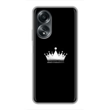 Чехол (Корона на чёрном фоне) для Оппо А58 (4G) (Белая корона)