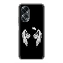 Чехол (Корона на чёрном фоне) для Оппо А58 (4G) (Крылья и корона)