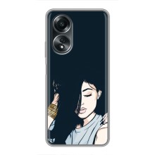 Чехол с печатью для OPPO A58 (4G) - (Мода) (AlphaPrint) (Красивая девочка)