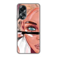 Чехол с печатью для OPPO A58 (4G) - (Мода) (AlphaPrint) (Макияж)