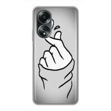 Чохол з принтом для OPPO A58 (4G) (AlphaPrint - Знак сердечка)