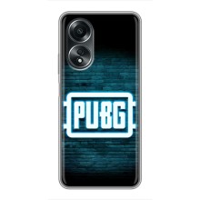 Чехол PUBG для Оппо А58 (AlphaPrint) (Лого PUBG)
