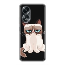 Чехол с принтом для OPPO A58 (4G) (AlphaPrint) Модные коты (Грустный кот)