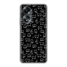 Чехол с принтом для OPPO A58 (4G) (AlphaPrint) Модные коты (Меленькие котики)