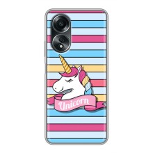 Чехол для Оппо А58 - (Единорожки - Новинки) (AlphaPrint) (Unicorn)