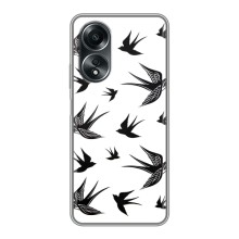 Чехол с птицами на OPPO A58 (4G) (VPrint) (Ласточки)