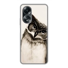 Чехол с птицами на OPPO A58 (4G) (VPrint) (Сова)
