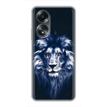 Чехол со Львом для OPPO A58 (4G) (VPrint) (Синий Лев)