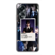 Чехлы Венсдей на OPPO A58 (4G) Уэнсдей (AlphaPrint) (коллаж Уэнздей)