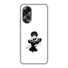 Чехлы Венсдей на OPPO A58 (4G) Уэнсдей (AlphaPrint) (танец Уэнздей)