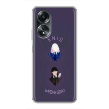 Чехлы Венсдей на OPPO A58 (4G) Уэнсдей (AlphaPrint) (Уэнздей и подруга)