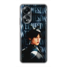 Чехлы Венсдей на OPPO A58 (4G) Уэнсдей (AlphaPrint) (Уэнздей кошка)