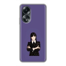 Чехлы Венсдей на OPPO A58 (4G) Уэнсдей (AlphaPrint) (Уэнздей в черном)
