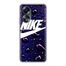 Чехол с логотипом Найк на OPPO A58 (4G) (Найк на фиолетовом)