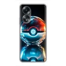 Чехол с Пикачу на OPPO A58 (4G) (Мяч Пикачу)