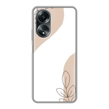 Силконовий чохол з принтом в квітах на OPPO A58 (4G) (Нюдовий дизайн)